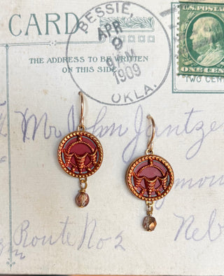 Mary Queen of Scots Authentic 1880’s Metal Perfume Button Earrings