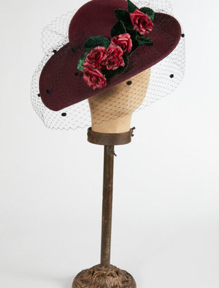 Vivienne Veiled Tea Rose Hat