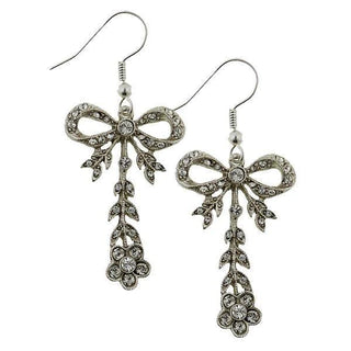Parisienne Crystal Bow Drop Earrings