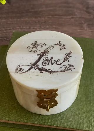 Carved Scrimshaw Ring Box