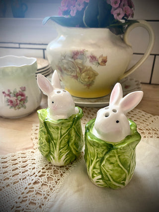 Cottontail Cabbageware Salt and Pepper Shakers