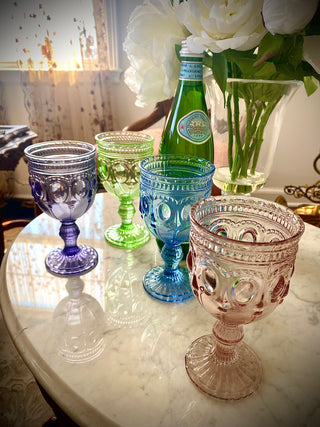 Pastel Gemstone Glass Goblets