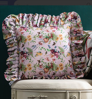 Ruffled Scatter Garden Throw Pillow