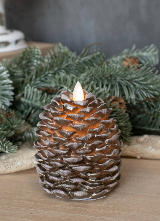 Precious Pinecone Flickering Flame Candle