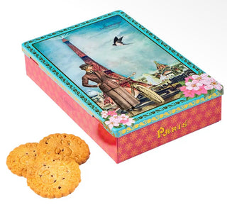 Chocolate Chip Shortbread in Eiffel Tower Tin