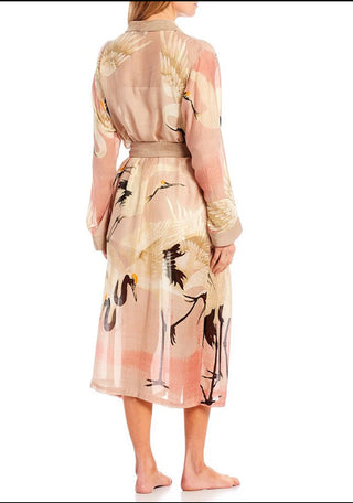 Blush Crane Dressing Gown