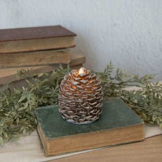 Precious Pinecone Flickering Flame Candle