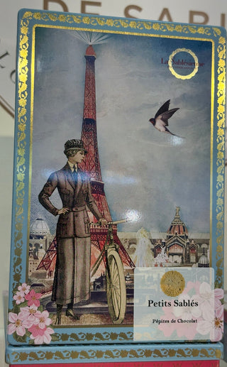 Chocolate Chip Shortbread in Eiffel Tower Tin