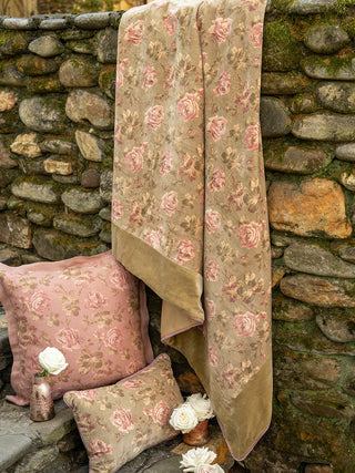 Vintage Rose Velvet Throw