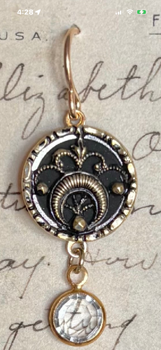 Authentic 1800’s Metal Perfume Chandelier Button Earrings