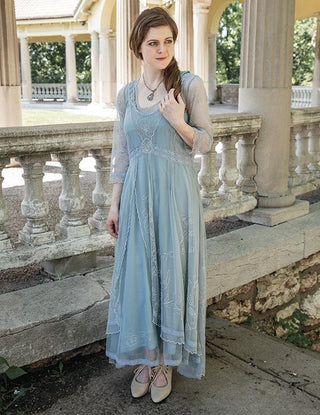 Bridgerton Tea Party Dress Dusty Blue