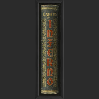 Library of Classic Book Spine Prints Under Glass