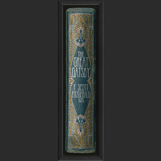 Library of Classic Book Spine Prints Under Glass