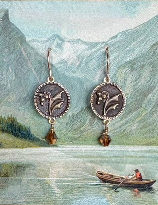 Authentic 1800’s Metal Perfume Button Earrings