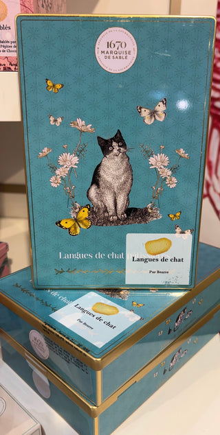 Cat Tongue French Butter Cookies in Tin