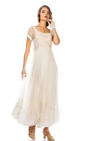 Vintage Garden Party Gown in Ivory