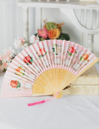 Ravishing Roses Folding Fan