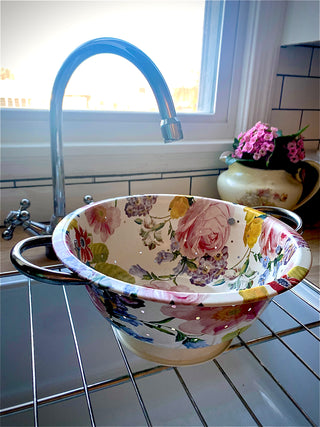 Heirloom Bouquet Enamel Colander