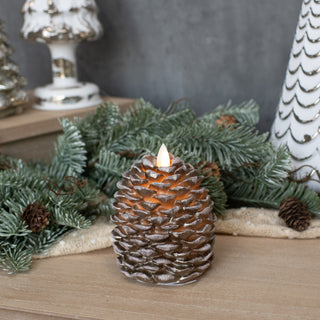 Precious Pinecone Flickering Flame Candle