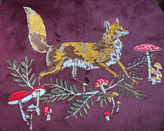 “Enchanted Forest Fox” Velvet Saddle Bag