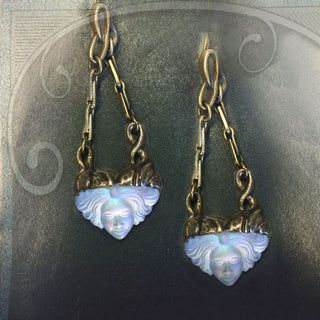 Aurora Satin Glass Art Nouveau Earrings