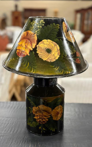 French Tole Painted Lamp