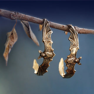 Belladonna Bat Hoop Earrings