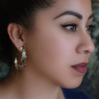 Belladonna Bat Hoop Earrings