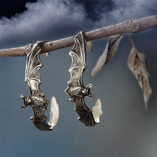 Belladonna Bat Hoop Earrings