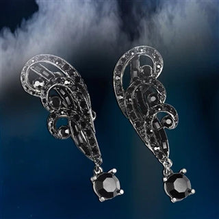 Spellbound Jet Crystal Clip Earrings