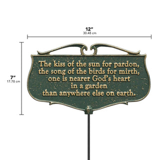 "The Kiss of the Sun"  Garden Plaque