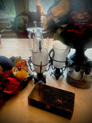 Spiderweb Scrimshaw Carved Box