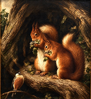 The Nibblers in Beribboned Oak Leaf Frame