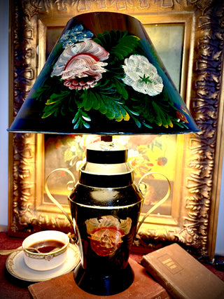 French Tole Painted Lamp