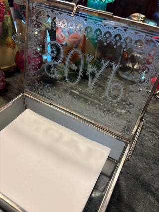 Frosted Glass Box & Linen Scented Laundry Sheets
