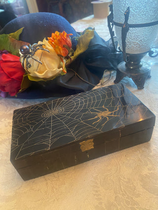 Spiderweb Scrimshaw Carved Box