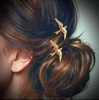 Gilded Swallows Hair Pins