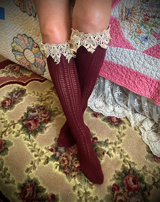 Cabernet Pointelle Stockings