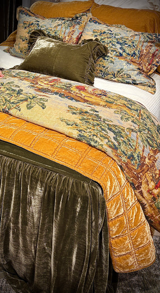 Provence Painted Toile Linen Bedding Set