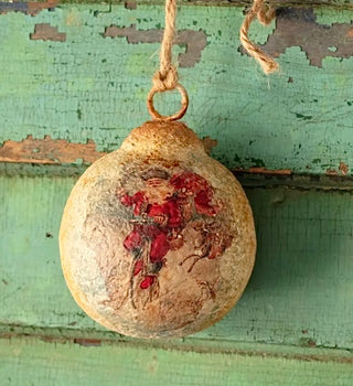 Whimsical Santa 4" Metal Ball Ornament