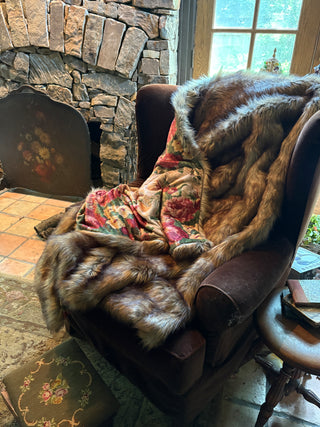 Red Riding Hood’s Last Revenge: Faux Wolf Throw