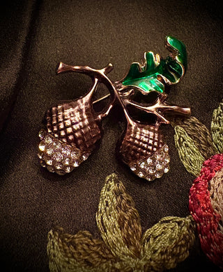 Iced Acorns Brooch