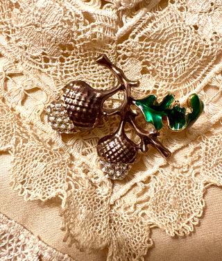 Iced Acorns Brooch
