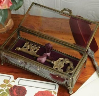 Glass Footed Box with Key