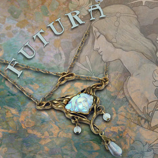 Aurora Satin Glass Art Nouveau Earrings