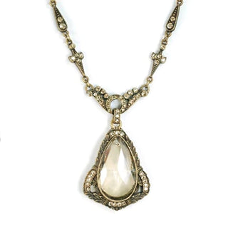 Art Deco Prism Teardrop Wedding Necklace