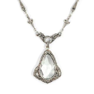 Art Deco Prism Teardrop Wedding Necklace