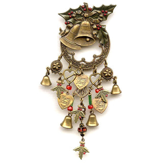 Carol of the Bells Christmas Holly Pin