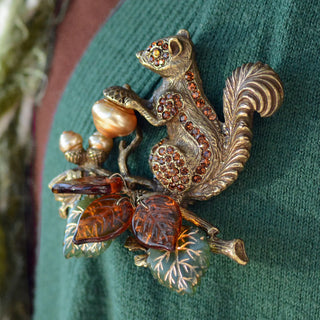 Bright-eyed and Bushy Tailed Squirrel Brooch