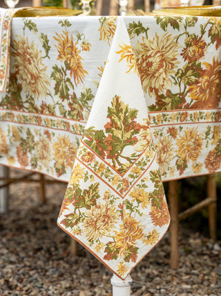 Mum Garden Tablecloth Ecru